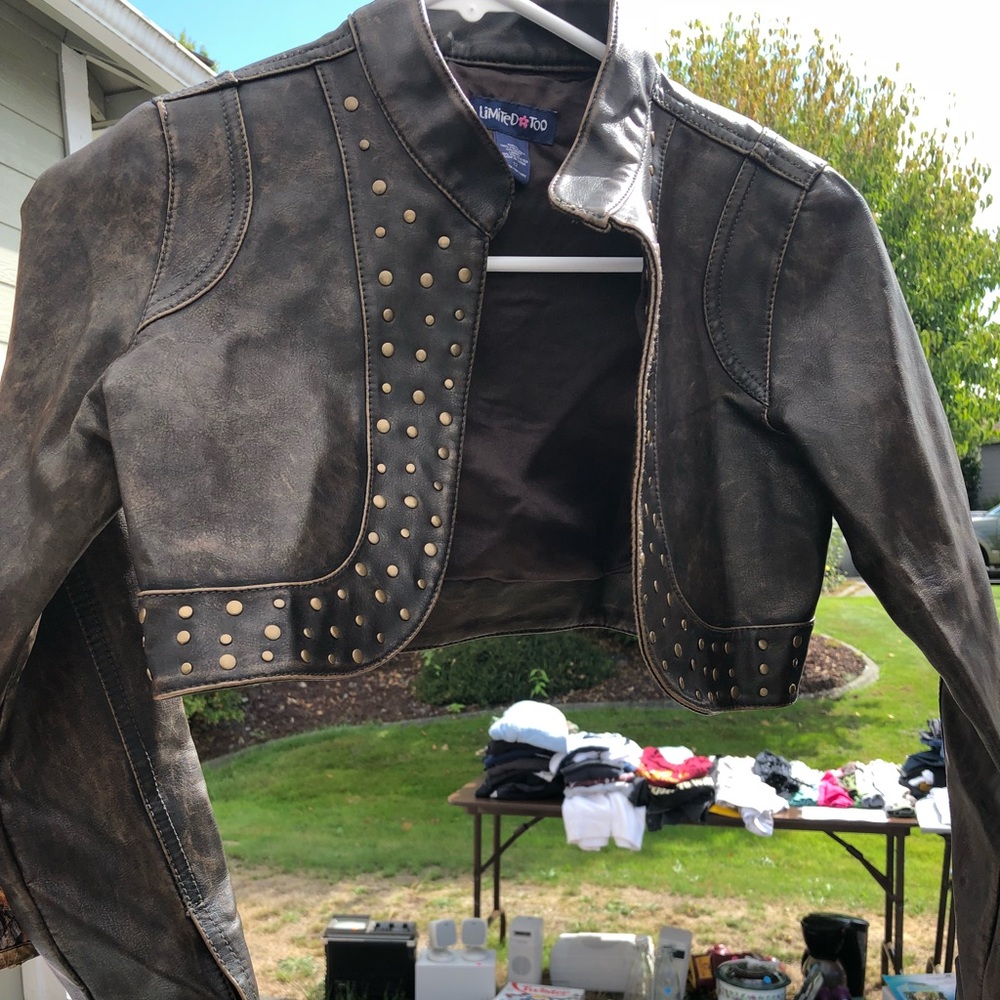Limited Too Girls Brown Leather Jacket